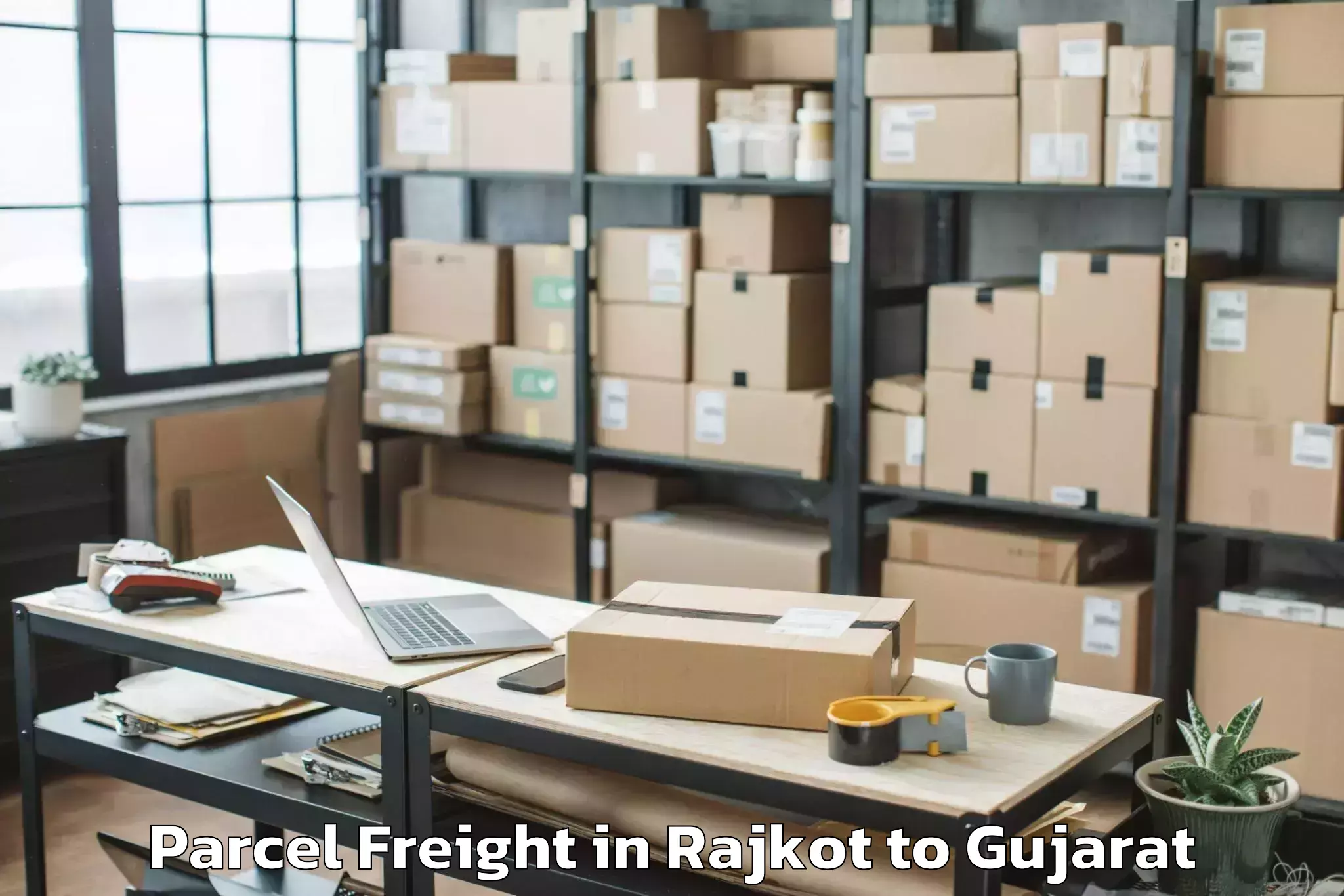 Quality Rajkot to Khambhaliya Parcel Freight